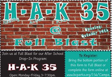 Parks and Rec after school program flyer